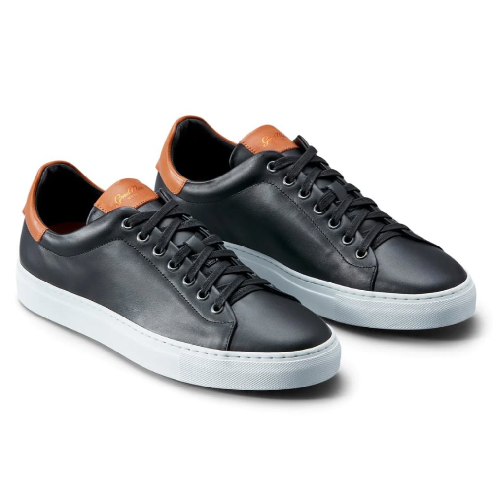 Good Man Brand Legend Z Lo Top Black Leather Sneakers Size: 10